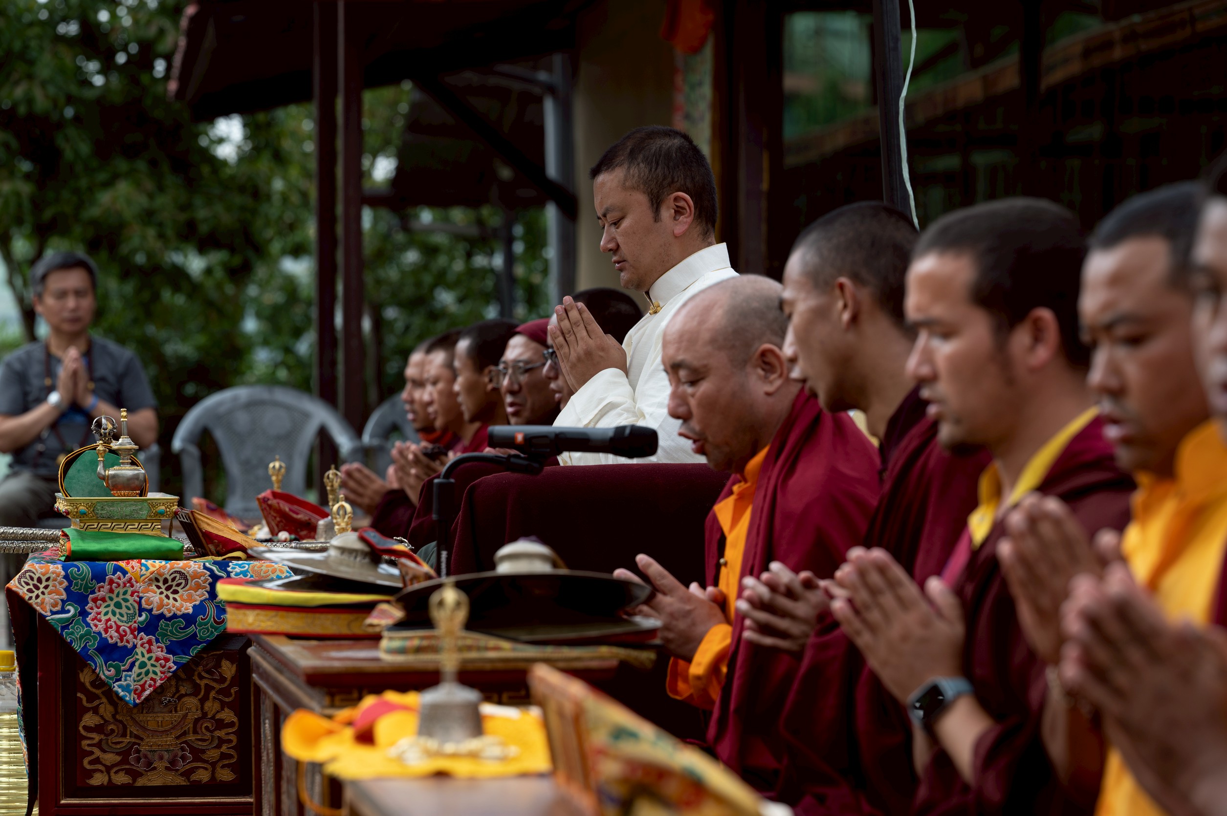 仁波切帶領僧團舉行穢跡金剛火供。(攝影_林彥廷)